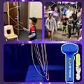 Miniatyrbild 5 av 5: Glöd-i-mörkret Strängskytteleksak USB Laddningsbar Elektrisk Repell Propeller för Pojkar Flickor Blue