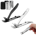 Miniatyrbillede 2 af 5: Negleklippere med metal neglefile Ergonomisk vinklet hoved Tåneglklipper sæt Rustfrit stål tyk