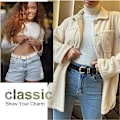 Miniatyrbillede 4 af 4: Dame Læder Bælter til Jeans Kjoler Mode Guld Spænde Dame Talje Bælte, 2 Pakke(sort+beige)