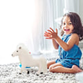Miniatyrbillede 5 af 5: Simuleret Hest Dukke Plyslegetøj Hvid Hest Brun Hest Julegave Sofa Møbel Dekoration White