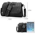 Miniatyrbillede 2 af 5: Gotisk Skalle Nitter Pyntet Crossbody Taske Til Kvinder Damer PU Læder Messenger Taske Skuldertaske Armbåndstaske Pengepung