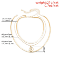Miniatyrbillede 5 af 5: Punk Multilayer Halskæde Stjerne Slange Knogle Link Multilayer Choker Halskæde Lag Papirclips Halskæde Kæde Smykker gold C
