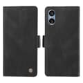 Læder telefoncover med foldbart stativ og pung til Sony Xperia 5 V Black