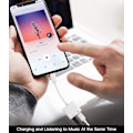 Pikkukuva 7 / 7: Lightning 3.5 mm:n jakkiin 2-in-1-jakaja (2 kpl) Latauskaapeli Ääniliitin iPhone AUX-sovitin Kuulokeliitäntään Dongle-kaapeli