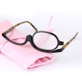 Miniatyrbillede 6 af 9: Forstørrelsesglas Makeup Briller Flip Down Linser Sort Stel Strength 1.50