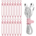 16 st silikonkabelbindare, kabelorganisatör, återanvändbar Pink