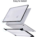 Miniatyrbillede 6 af 7: Etui kompatibel med Macbook Air 13 tommer M1 A2337 A2179 A1932, udgivet i 2021-2018,  frostet gennemsigtig