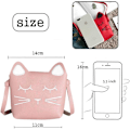 Miniatyrbillede 4 af 5: Sød lille skuldertaske til piger, håndtaske, pung, prinsesse mini-tasker, kat crossbody messenger-taske BIack