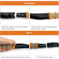 Pikkukuva 3 / 7: 27 tuuman lumisivellin, 2-in-1 irrotettava auton tuulilasin kaavin ergonomisen vaahtokahvan kanssa autoille, kuorma-autoille ja SUV-autoille