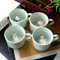 Miniatyrbild 5 av 10: 3D Djurmugg Djur Inuti Koppen Cartoon Keramisk Figur Tekopp Jul Födelsedagspresent Till Barn Kvinnor Män Kaffe Mugg 9