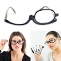 Miniatyrbillede 1 af 9: Forstørrelsesglas Makeup Briller Flip Down Linser Sort Stel Strength 1.50