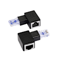Miniatyrbilde 1 av 5: Ethernet-adapter, 90 graders Ethernet, hann-hunn Rj45-utvidelse Cat6 LAN-nettverkskontakt (2 per pakke) (r)