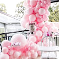 Miniatyrbilde 3 av 4: Pastellrosa ballonger, 100 stk 10 tommers rosa ballonger, lateksballonger for ballongbue ballongbue som festdekorasjoner, bursdagdekorasjoner