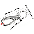 Miniatyrbillede 2 af 5: 2 stk. Trigger Clips Clasp i rustfrit stål, kraftig 360° drejelig Trigger Clips Hook Trigger Clips Clasp til kæledyrs spænde nøglering karabinhage