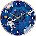 Miniatyrbild 1 av 5: Väggklocka för barnrum, tyst vardagsrum, kreativ universum planet, astronautklocka, rymdklocka, väggklocka, enkel klocka