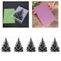 Miniatyrbillede 10 af 10: 5 Sæt Plastik Prægningsplader DIY Kortfremstilling Scrapbooking Papirhåndværk Juletræsmønster