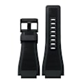 Miniatyrbillede 3 af 3: 24MM Rem Sort til Bell & Ross BR001 BR003 Sort Silikon Urrem Black Button