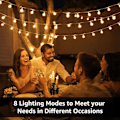Miniatyrbild 5 av 8: Fairy Lights Bollar 10M 100 LED, utomhusfestbelysning, perfekt elektrisk julbelysning för inomhus, utomhusbalkong, trädgård, bröllopsfest