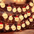 Miniatyrbillede 1 af 6: LED-lysstreng med julemotiv - Julemand, Snemand, Rendeer - Festlig atmosfære - Batteri & USB - Juletræspynt C 2M 10led USB