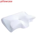 Nackkudde i memoryskum, ergonomisk 2-i-1 ortopedisk stödkudde för nacksmärta, konturdesign, 1 st vitt örngott White pillowcase
