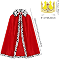 Miniatyrbild 2 av 5: Vuxen Kung Drottning Kostym Set, Kung Robe Drottning Robe med Krona (Set med 2).