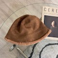 Miniatyrbild 5 av 5: Konstgjord mockahatt Beanie Cap Plysch Vändbar Vintermössa Bomull Utomhushatt (Brun)
