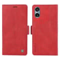 För Sony Xperia 5 V Läder Telefonfodral Vikbart Ställ Plånboksfodral Red