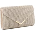 Clutch - Dam - Beige - Högkvalitativt halm - Strandhandväska - Elegant design