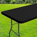 Miniatyrbillede 4 af 5: Bedst sælgende vaskbart foldbart picnicbordbetræk til rektangulære borde sort sort black 153x76cm