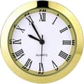 1-1/2 tum (37 mm) Rund Quartz Klockinsats med Romerska Siffror Passar 35 mm Diameter Hål (Guldram)