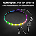 Miniatyrbillede 3 af 5: COOLMOON LED lysstrimmel magnetisk 40cm PC computerkasse RGB lysbjælke med 4Pin RGB/5V ARGB C