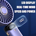 Miniatyrbild 2 av 3: Bärbara Handhållna USB-uppladdningsbara Fläktar med 5 Hastigheter, Batteridriven Minifläkt Hopfällbar Skrivbordsfläkt med LED-Display för Kontor Utomhusresor Blue