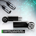 Miniatyrbillede 5 af 5: 1 stk. Drejelig XLR Vinkeladapter Dobbelt Han og Hun L-Formet Stik Metal Adapter med 4 Justeringer