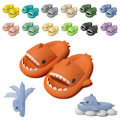 Miniatyrbild 1 av 5: Haj Slides Barn Vuxen Kvinnor Män Hajtofflor - Cloud Shark Slide Strand Sandaler Unisex Kudde Hustomte, 100% Nya orange 38-39