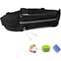 Pikkukuva 1 / 8: Juokseva vyölaukku Fanny Pack Vedenpitävä Flip-vyö Säädettävä Kuntoiluvöiden Pussi, Yhteensopiva miesten ja naisten ulkoilmakuntosaleihin ja matkoille Black