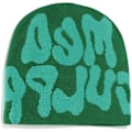 Miniatyrbillede 1 af 5: Beanies, bogstaver Print Beanies Mea Y2k Beanies, hat til kvinder mænd, slouchy beanies og strikkede beanies til unisex (sort og hvid) Green