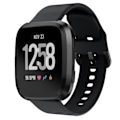 Miniatyrbillede 1 af 5: Silikone Rem til Fitbit Versa/Versa 2 - Sort Sort Sort