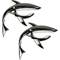 Miniatyrbillede 1 af 5: 2 x capo shark capo lavet af zinklegering til akustiske og elektriske guitarer, ukulele 6 + 12 strenge med godt greb, uden båndbuzz og holdbar (sort)
