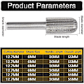 Miniatyrbillede 2 af 5: 6 stk Dobbelt Slebne Tungsten Rotationsfræsere 6mm Tungsten Skaft Fil/Gravering/Slibning Bits til Rotationsværktøjer
