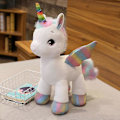 Miniatyrbild 1 av 5: 1 st 40CM Fantastisk Enhörning Plyschleksak Regnbåge Med Vingar Fylld Unicornio Dockleksak för Flicka Barn Födelsedagspresent Kudde 40CM white