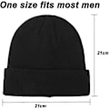 Miniatyrbillede 5 af 5: Vinter Beanie Hat til Mænd, Termisk Strikket Hat, Uldhat, Varmt og Åndbart, Sort