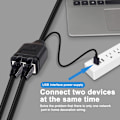 Miniatyrbillede 4 af 5: Ethernet-splitter 1 til 2 adapter RJ45-splitter til Cat5/5e/6/7 RJ45 1 han til 2 hun 100 Mbps højhastigheds LAN-fordeler-stik med USB