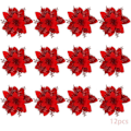 Miniatyrbild 1 av 5: Glitter Julgranspynt - Konstgjorda Julstjärnor För Träddekoration (Burgunder, 1 Förpackning)