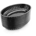 Miniatyrbillede 1 af 5: 12 stk. ovale serveringsplatter af plast til fastfood, morgenmad, middagstallerkener, pommes frites, kage