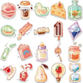 Miniatyrbillede 2 af 4: 40 stk. Cartoon Kawaii Drikke Stickers Æstetiske Trendy Smag Drikke Stickers Bærbar Computer Vandflasker Telefon Voksne