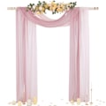 Miniatyrbillede 5 af 6: Bohemian Country Gauze Dug til Bord i Lys Rosa til Baby Shower Dekoration black 90cmx300cm