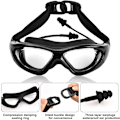 Miniatyrbild 3 av 6: HD Stora Ram Goggles Simning Vuxen Justerbar Simning Dykning Goggles Anti-Dimma Vattentät Simning Goggles Set