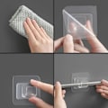 Miniatyrbilde 4 av 7: 4 stk spikerfrie justerbar gardinstang holder klemme kroker