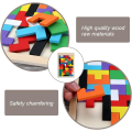 Miniatyrbild 5 av 5: Trä Tetris Pussel, 40 st Trä Pusselspel, Barnens Intelligensleksak, Pusselbox Hjärnspel Byggsten Pedagogisk Present till Pojkar Flickor Barn