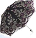 Vikbart UV-parasoll Snö/Regn/Sol Paraply Broderi Bröllopsparaply Black